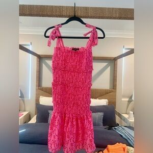 RUFFLE TIE SMOCKED Dress